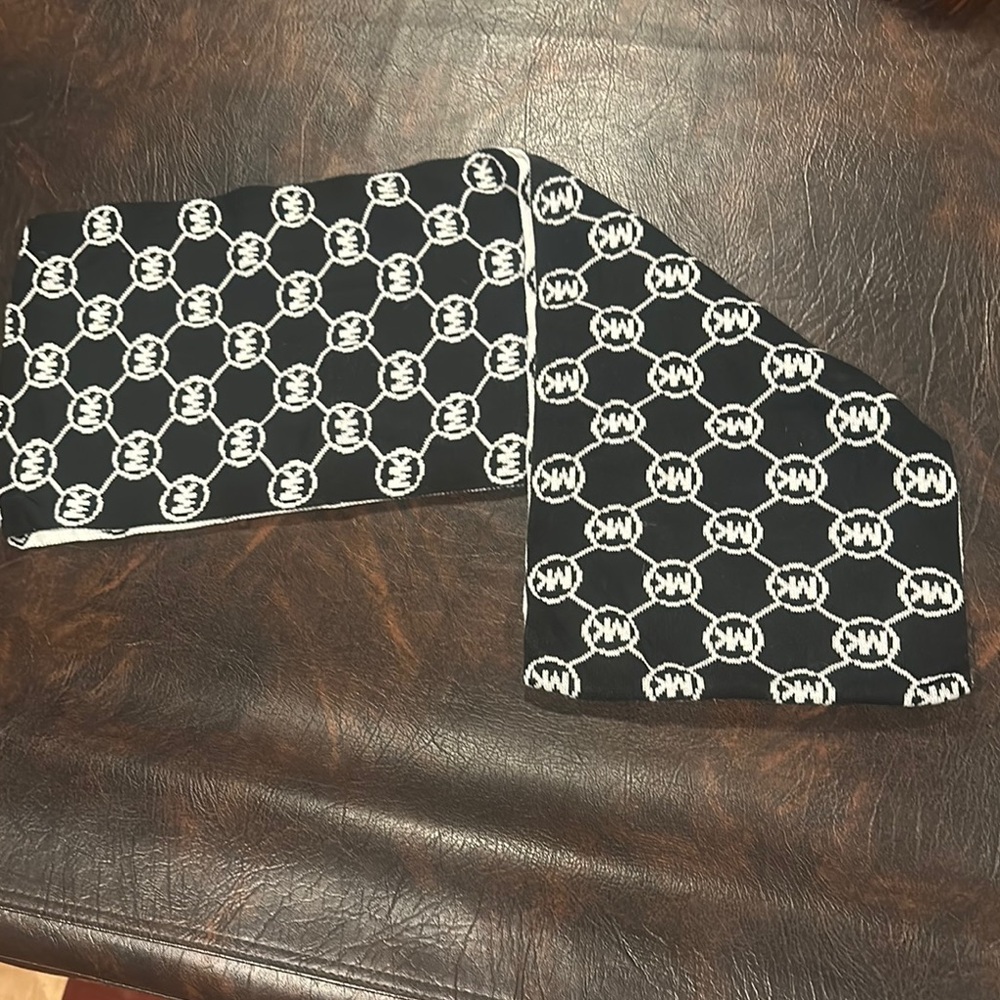Michael Kors Black and White Logo Scarf